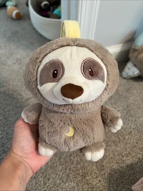 Gund Brown and Cream Sloth Plush with Yellow Moon Accent